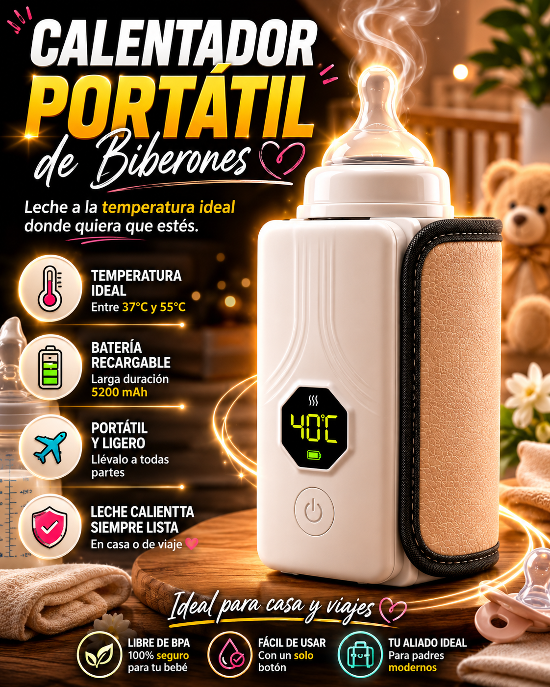 Calentador Portatil de Biberones