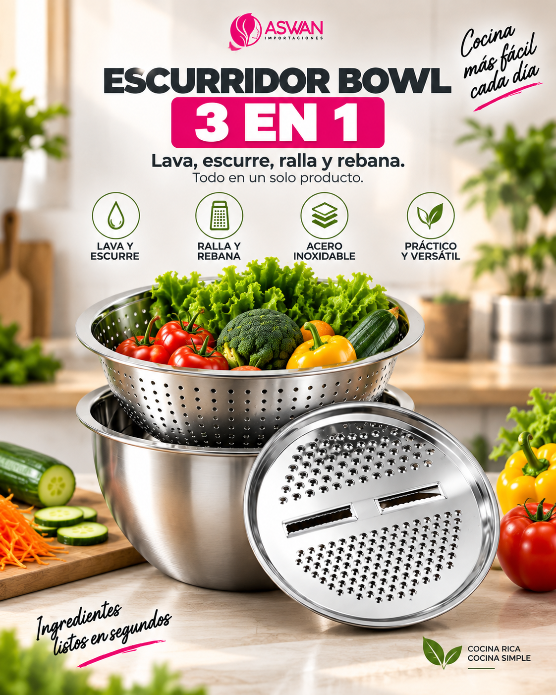 Escurridor Bowl 3 en 1